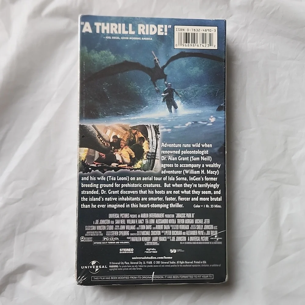 Jurassic Park - Previously Viewed VHS Tape - Picture 2 of 2